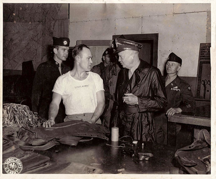 General Eisenhower and S/Sgt. Sam Bowen